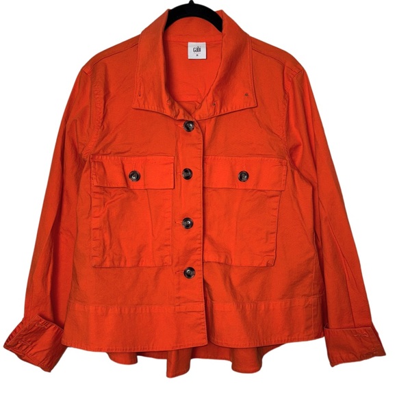 Cabi Resort Jacket Tiger Lily orange Woman's size medium boxy swing jacket 5098 - Picture 1 of 16